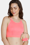 Zivame Pointelle Double Layered Non Wired Full Coverage Bralette - Salmon Rose — thumbnail 1